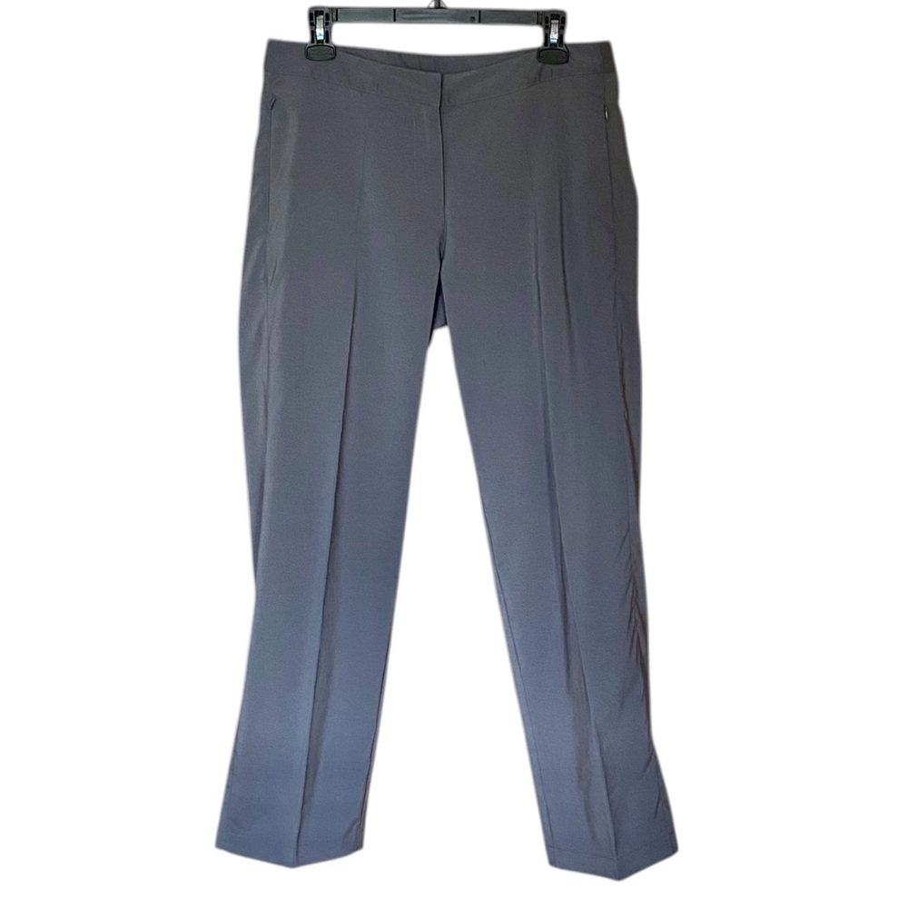 Maggie Lane Golf Athletic Pants Gray Flat Front Zipper Pockets Women's 6